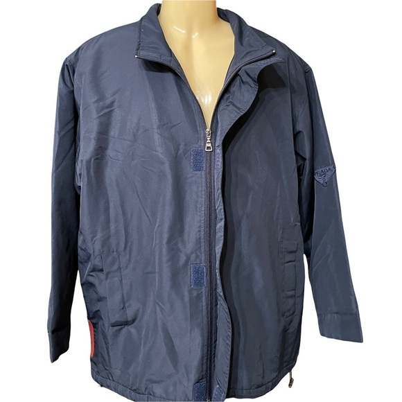 Prada Navy Blue Zip Up Mens Windbreaker Jacket Size M - Picture 5 of 12